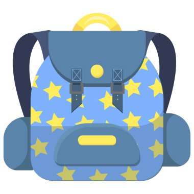 Çocukların okul çantası. Düz stil. İzole vektör.