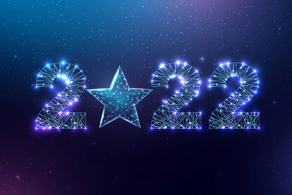 Feliz Año Nuevo 2022 Tarjeta Felicitación Diseño Bajo Estilo Polivinílico — Vector de stock