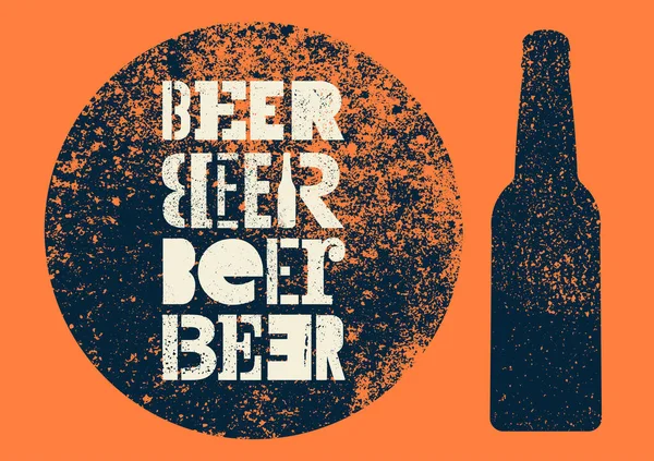 Cerveja Tipográfica Estilo Vintage Design Cartaz Grunge Ilustração Vetorial Retrô —  Vetores de Stock