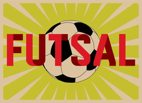 Soccer Ball Futsal Poster Logo Emblem Design Vector Illustration — Vetor de Stock
