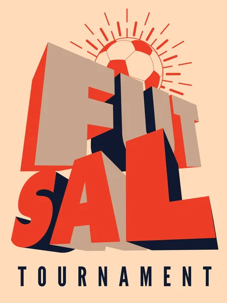 Afiche Del Torneo Futsal Logo Diseño Del Emblema Ilustración Vectorial — Vector de stock