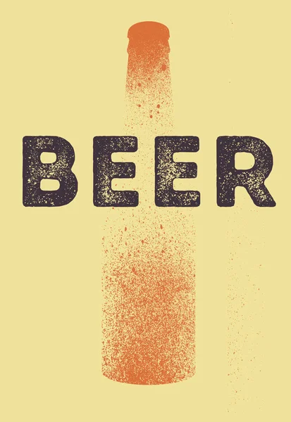 Bier Typografisches Vintage Splash Design Für Grunge Poster Retro Vektor — Stockvektor