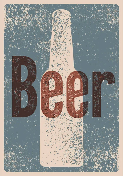 啤酒排版复古风格的格子海报设计 回溯矢量说明 — 图库矢量图片