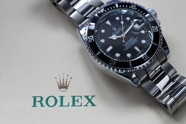 Reloj Pulsera Rolex Vintage Bisel Cerámica Modelo Negro Ostra Perpetua — Foto de Stock