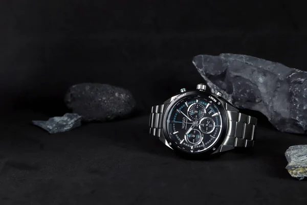 Pantalla Del Modelo Reloj Pulsera Acero Inoxidable Seiko Wired Mesa — Foto de Stock