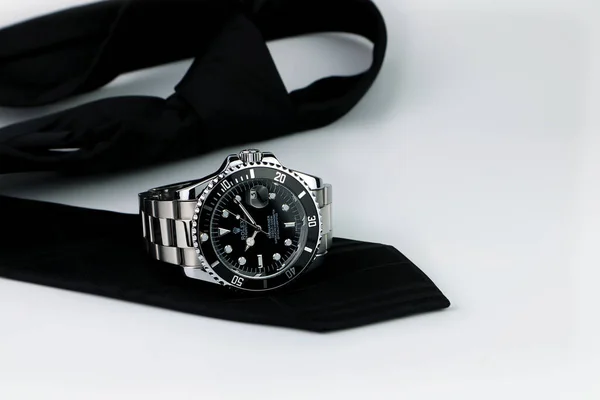 Rolex Vintage Armbandsur Keramik Bezel Modell Svart Ostron Evig Ubåt — Stockfoto