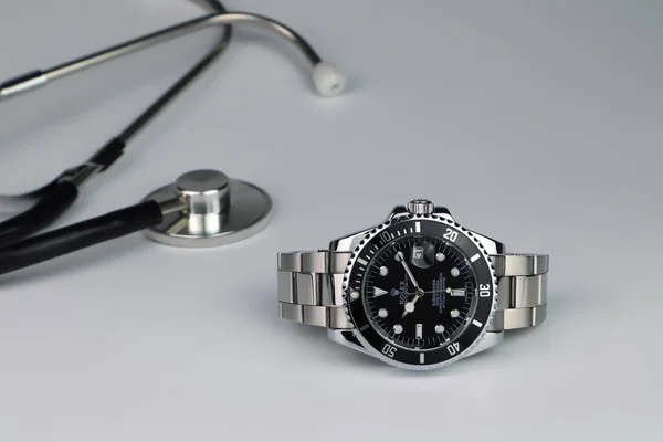 Rolex Vintage Ρολόι Χειρός Κεραμικό Bezel Μοντέλο Μαύρο Στρείδι Αέναο — Φωτογραφία Αρχείου