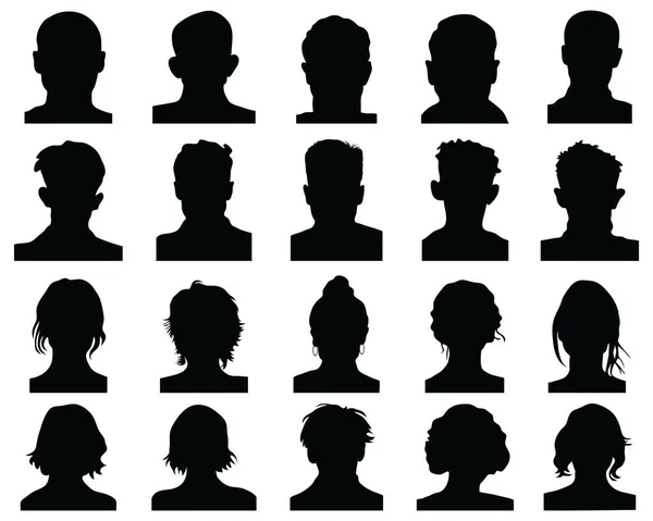 Erkek Kadın Baş Siluetleri Avatar Profil Simgeleri Telifsiz Stok Illüstrasyonlar