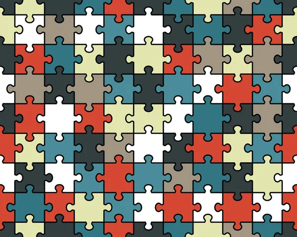 Pezzi Separati Puzzle Colorato Illustrazione Senza Soluzione Continuità — Vettoriale Stock