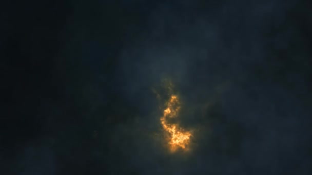 带有蓝色和橙色闪电4K环的风暴云以暴风雨般的乌云为特征 有橙色和蓝色的闪电条纹在整个循环中运行 — 图库视频影像