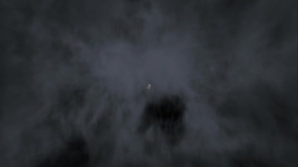 Skull Out Fog Glass Loop Presenta Atmosfera Buia Con Teschio — Video Stock