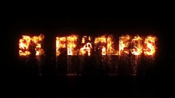 Fearless Fiery Quote Background Loop Features Text Fearless Animating Screen — Vídeo de Stock