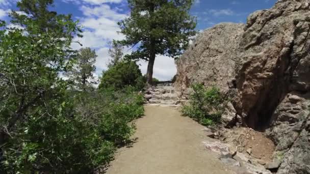 Caminar Hacia Las Escaleras Piedra Colorado Black Canyon Cuenta Con — Vídeos de Stock