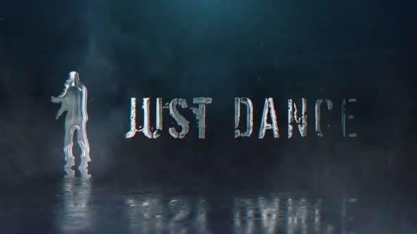 Just Dance Glossy Text Dancer Background Loop Features Text Just — Stockvideo