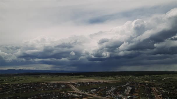 Approaching Storm Drone View Colorado Features View Drone Flying Field — Vídeos de Stock