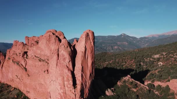 Garden Gods Colorado Drone View Features View Drone Flying Right — Video
