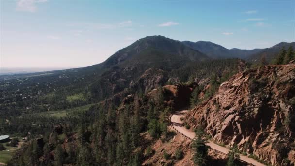 Gold Camp Road Colorado View Features View Drone Flying Upward — Stock video