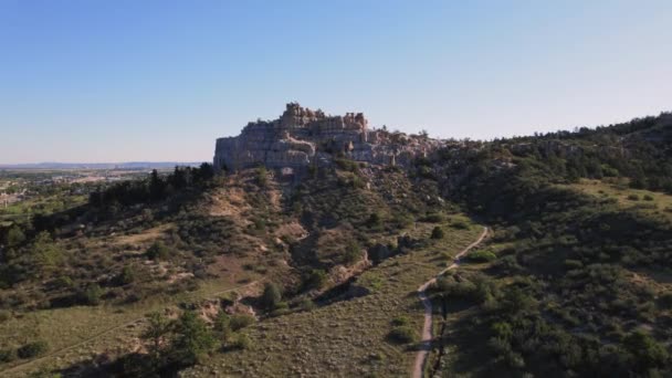 Flying Predikstol Rock Early Morning Colorado Springs Har Utsikt Från — Stockvideo