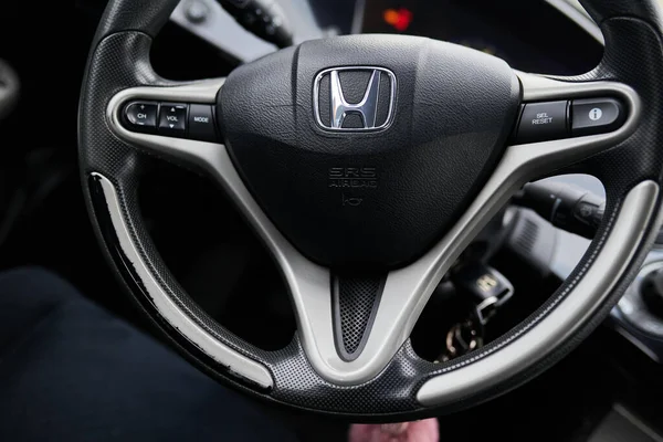 Negro Honda Cívico Generación Interior Volante —  Fotos de Stock