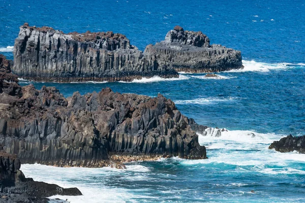 Wulkaniczne Skały Lawy Wodzie Typowe Dla Wyspy Hierro Wyspy Kanaryjskie — Zdjęcie stockowe