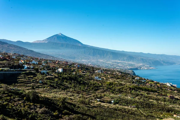 Panoramic View Tenerife Island Teide Volcano Background Sunny Day Canary — Stock Fotó