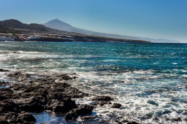 North coast of the island Tenerife with the Teide volcano in the background. Canary Islands. Spain