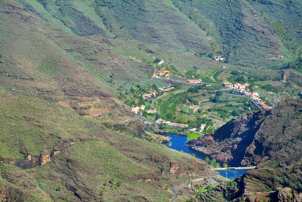 Venkovská Krajina Ostrova Gomera Jezerem Jezera Kanárské Ostrovy Španělsko — Stock fotografie