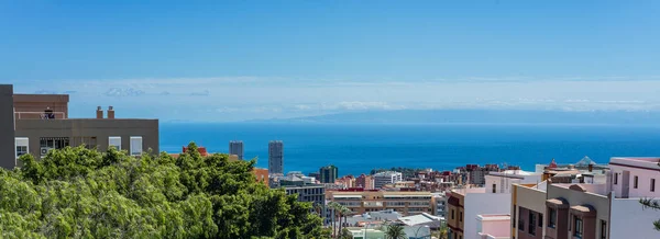 Vista Panorámica Santa Cruz Tenerife Con Isla Gran Canaria Fondo — Foto de Stock