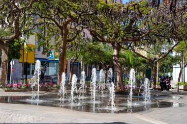 Santa Cruz şehrindeki su kaynağı. Tenerife. Kanarya Adaları. İspanya