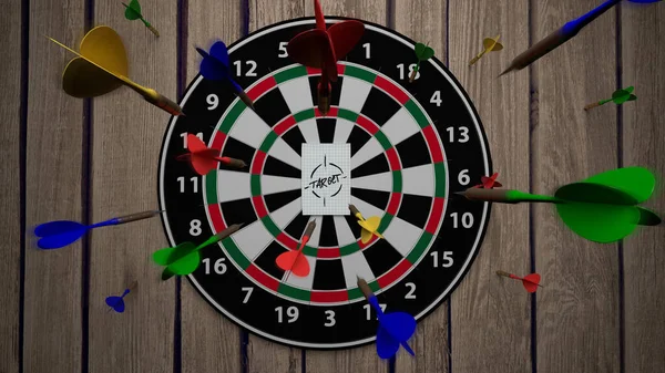 Bir dart oyununun 3B illüstrasyonuName)