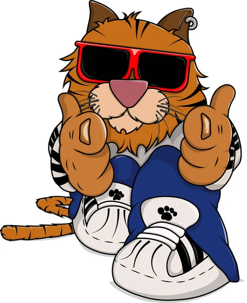   Hip-hop tarzında bir kaplanın vektör çizimi