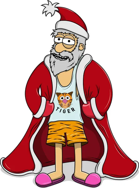 Векторная Иллюстрация Санта Клауса Году Тигра Стоковый вектор