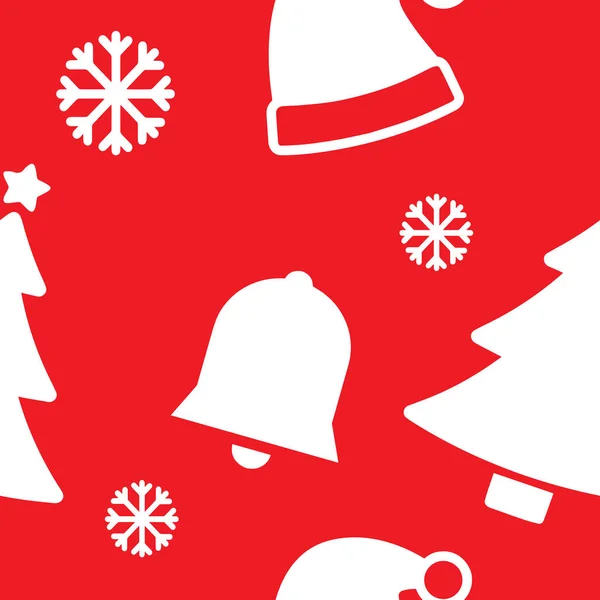   Kırmızı rengin Noel monokrom deseni (vektör)