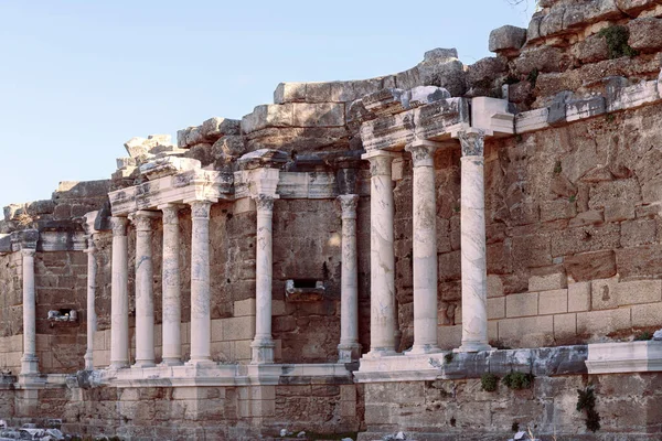 Città Antica Side Turchia Antichi Ruderi Antico Edificio Storico Con — Foto Stock