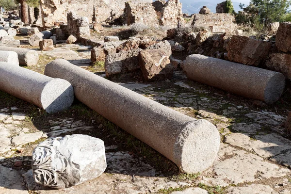 Antica Città Syedra Turchia Vecchie Rovine Antichi Edifici Antiche Colonne — Foto Stock