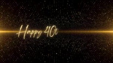 4K Happy Birthday text animation. Animated Happy Birthday with golden text. Black and golden bokeh background. Suitable for Birthday event, party and celebration.
