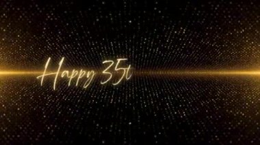 4K Happy Birthday text animation. Animated Happy Birthday with golden text. Black and golden bokeh background. Suitable for Birthday event, party and celebration.