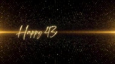 4K Happy Birthday text animation. Animated Happy Birthday with golden text. Black and golden bokeh background. Suitable for Birthday event, party and celebration.