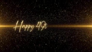 4K Happy Birthday text animation. Animated Happy Birthday with golden text. Black and golden bokeh background. Suitable for Birthday event, party and celebration.