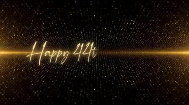 4K Happy Birthday text animation. Animated Happy Birthday with golden text. Black and golden bokeh background. Suitable for Birthday event, party and celebration.