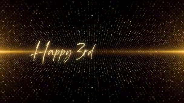 Happy Birthday Text Animation Animated Happy Birthday Golden Text Black — Stockvideo