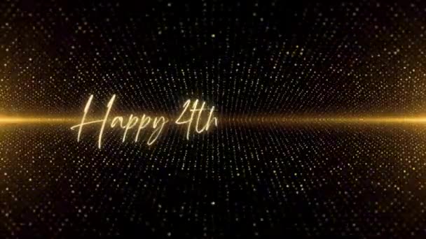 Happy Birthday Text Animation Animated Happy Birthday Golden Text Black — Stock video