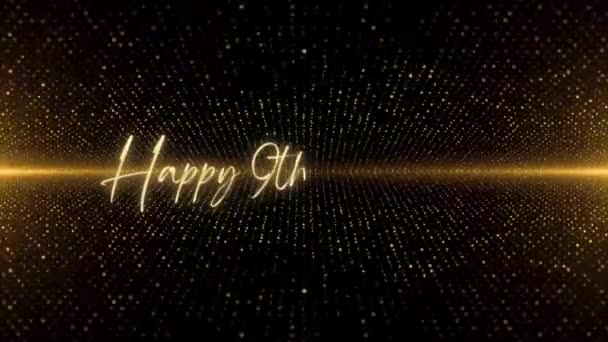 Happy Birthday Text Animation Animated Happy Birthday Golden Text Black — Vídeo de stock