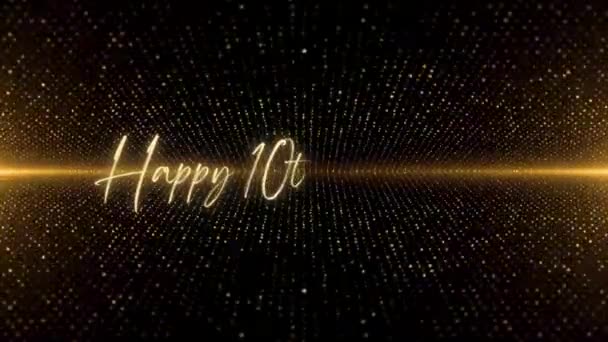 Happy Birthday Text Animation Animated Happy Birthday Golden Text Black — Video