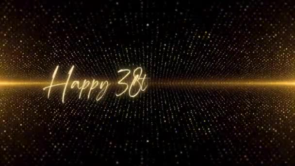 Happy Birthday Text Animation Animated Happy Birthday Golden Text Black — Stock video
