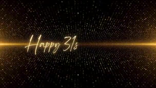 Happy Birthday Text Animation Animated Happy Birthday Golden Text Black — Stock video