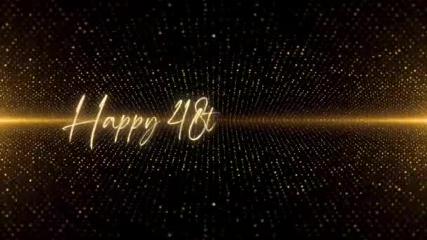 Happy Birthday Text Animation Animated Happy Birthday Golden Text Black — Stock videók
