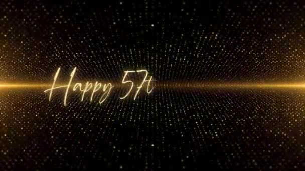 Happy Birthday Text Animation Animated Happy Birthday Golden Text Black — Stock Video