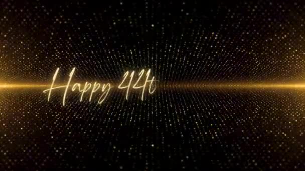 Happy Birthday Text Animation Animated Happy Birthday Golden Text Black — Video