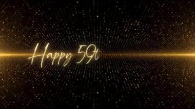 4K Happy Birthday text animation. Animated Happy Birthday with golden text. Black and golden bokeh background. Suitable for Birthday event, party and celebration.